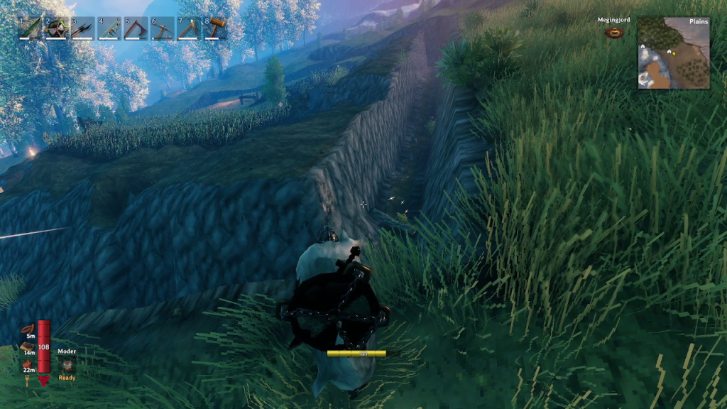 Example of how terraforming can be used in Valheim to defend key areas.